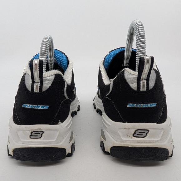 Skechers Sport Shoes Women Size 8 Black Blue Silver D'Lites Chunky Sneakers - Picture 8 of 14